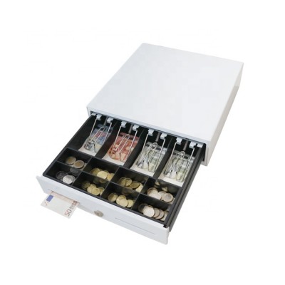 Supermarket electronic white RJ11 3-position lock safe metal pos cash drawer